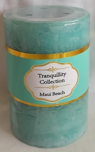 3x Tranquillity 48 Hour Maui Beach Scented 10cm Pillar Candles - Bild 1 von 1