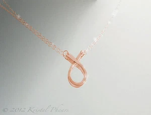 Fish Necklace rose gold - hammered ichthys faith 14k gold-filled handmade 14kgf - Picture 1 of 4
