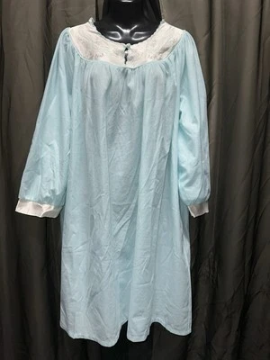 Camisón de Colección Solo Para Mujer Sears AZUL Bordado Talla 2X Cottagecore Victoriano Foto 1 de 4