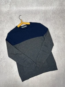 Icebreaker Men’s 100% Merino Wool Colorblock Sweater Navy/Grey Size S - Picture 1 of 10