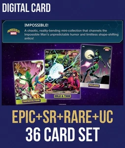 IMPOSSIBLE INVASION EPIC+SR+RARO+NON COMUNE 36 CARD 2025 TOPPS MARVEL SET DA COLLEZIONE - Foto 1 di 1