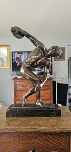 DISKUSWERFER Bronze Statue By H. SCHOLTER - Picture 1 of 4