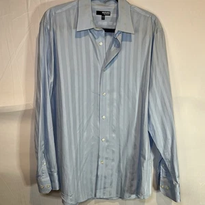 Murano Liquid Luxus hellblaues langärmliges geknöpftes Herrenhemd Größe Large - Bild 1 von 5