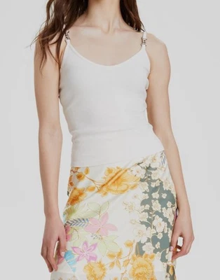 Top camisero sin mangas Guess para mujer marfil Luci cuello redondo talla grande Foto 1 de 2