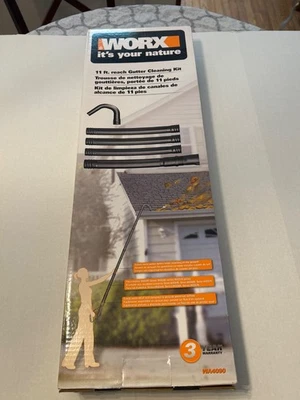 KIT DE LIMPIEZA DE CANALETAS WORX WA 4090 11 PIES PARA SOPLADOR DE HOJAS INALÁMBRICO NUEVO Foto 1 de 4