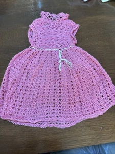 "Vestido de encaje rosa ganchillo a mano para la muñeca American Girl/cualquier muñeca de 18"" igual" - Imagen 1 de 5