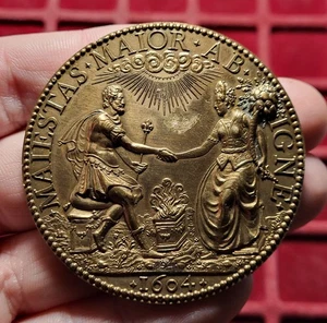 #109-89 ~ Henri IV et Marie de Médicis 1604  - Bronze 68g / médaille 勋章 - Imagen 1 de 3