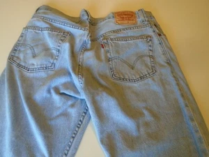 Jeans vintage Levis 505 uomo 36x32 blu denim gamba dritta relax casual pulito - Foto 1 di 10