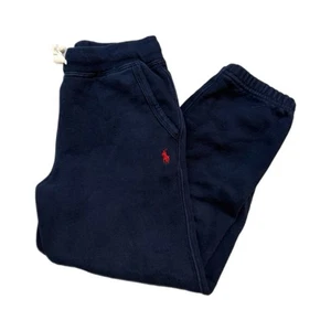 Boys Polo Ralph Lauren Fleece Cotton Blend Sweatpants Navy Blue Joggers Size 7 - Picture 1 of 4