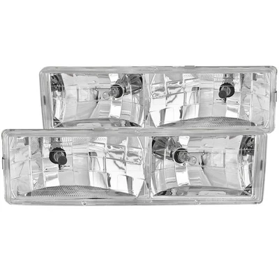Chrome Clear Lens Crystal Headlight Set w/Bulb fits 1988-1998 Chevrolet C/K1500 - Image 1 of 2