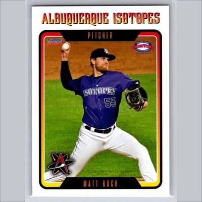 Matt Koch Team Set 2024 Choice #12 Albuquerque Isotopes Card - Image 1 of 3