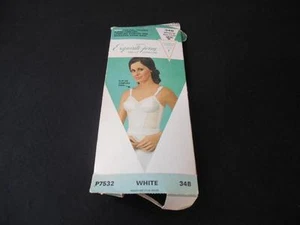 Reggiseno vintage forma squisita completamente longline bustier bianco stile 34 B P7532 con scatola - Foto 1 di 1