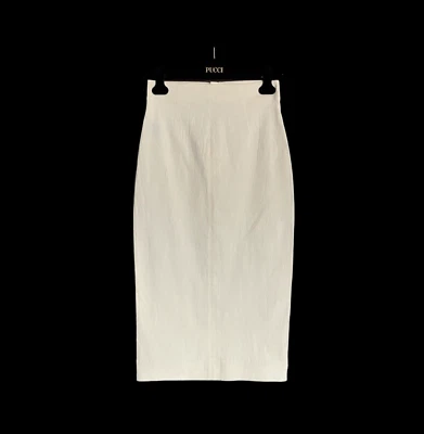 ISABEL MARANT Midi Skirt in Ivory Tone Linen Cotton Elastane Mix Fabric Size 40 - Image 1 of 4