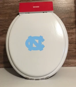 North Carolina Tar Heels Wood Standard Toilet Seat White Cave Bathroom Decor - Picture 1 of 1