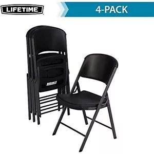 LIFETIME Commercial Grade Folding Chair, 4 Pack, Black - Picture 1 of 8