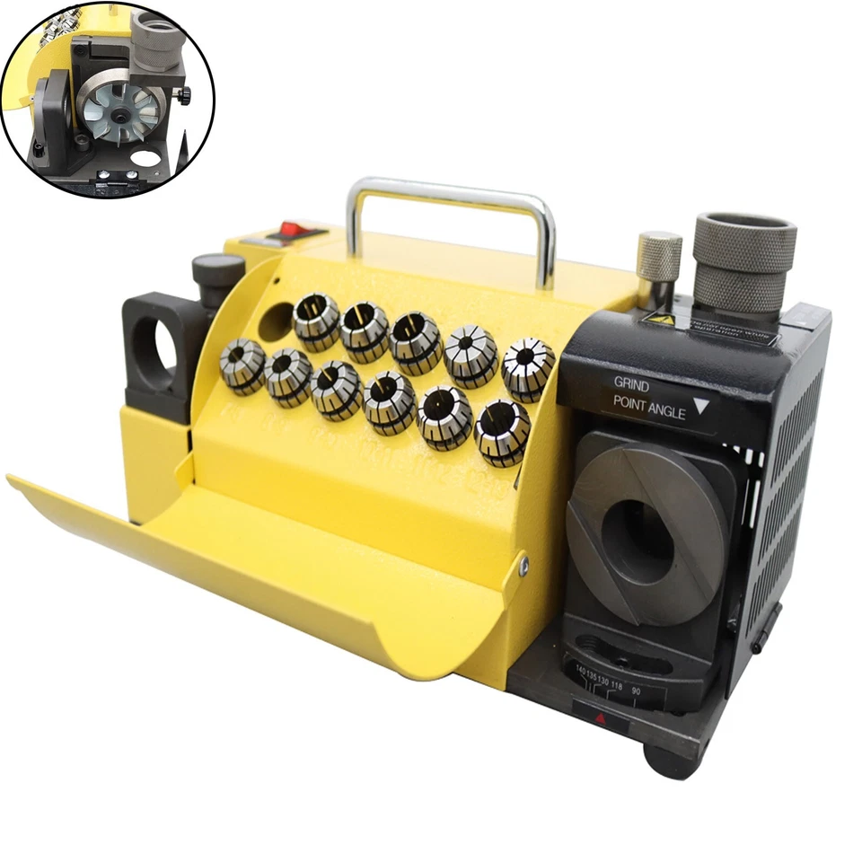 Электрическая точилка для сверл Ф3-ф13 мм с 11 цанговыми кольцами 110 В - Изображение 1 из 4