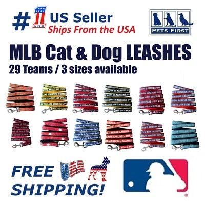 Correa para perro Pets First MLB con licencia y resistente disponible en 29 equipos y 3 tamaños Foto 1 de 3