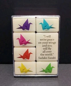 Sadako Sasaki Origami Paper Crane Set Of 7 Mini Magnets By Pigment & Hue - Picture 1 of 4