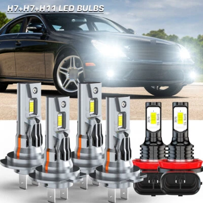 For Mercedes-Benz CLS500 2006-2010 LED Headlight High Low Beam + Fog Light Bulbs - Image 1 of 4