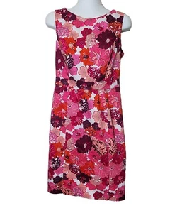 Liberty of London for Target Dress Womens 4 Pink Floral Lined Cotton Sheath - Picture 1 of 11