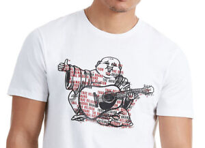 True Religion Men's Buddha Ink Logo Graphic Tee T-Shirt in White