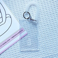 Acrylic Transparent Wristband Card Holder DIY Keychain Badge Pass ID Card Case 