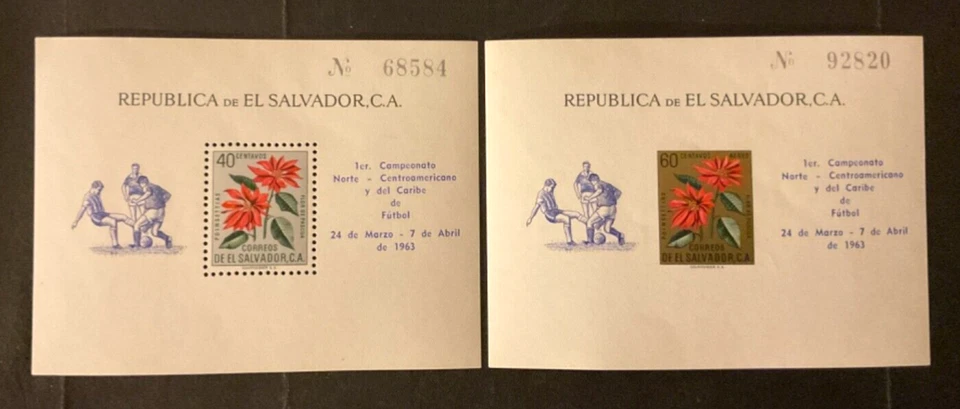 El Salvador Scott #718d & C192d nunca articulado - Imagem 1 de 1