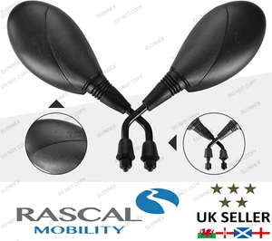 RASCAL MOBILITY SCOOTER MIRRORS RASCAL  PAIR SUPPLIED WITH ADAPTERS. - Picture 1 of 3