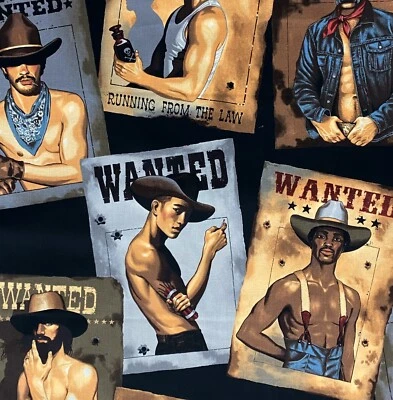 Alexander Henry - Nicoles Prints - Wanted Sexy Outlaws - Black, Fabric BTY - Image 1 of 4