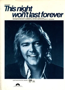1979 Sheet Music ~ THIS NIGHT WON’T LAST FOREVER ~ Michael Johnson ~ Vintage! - Imagen 1 de 1