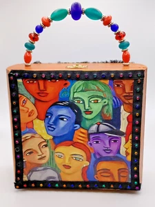 Holz Zigarrenkiste Geldbörse Handtasche Kunst Liebe Freiheit Gleichheit - Bild 1 von 17