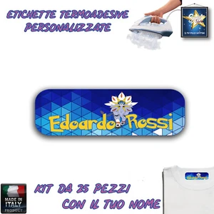 ETICHETTE TERMOADESIVE PERSONALIZZATE 25 PEZZI ASILO SCUOLA NIDO BIMBO BAMBINO - Foto 1 di 1
