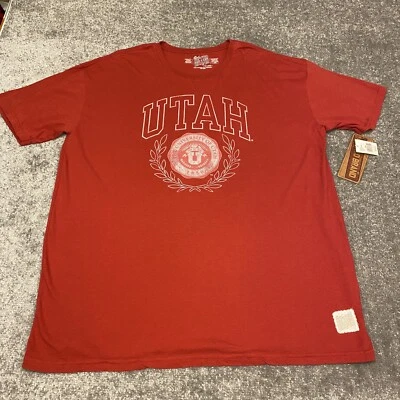 Utah Utes Shirt Mens XXL Red Crew Neck Retro Brand Cotton Adult 2XL NCAA NEW - Image 1 of 4