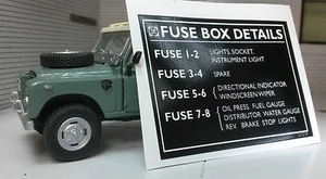 Land Rover Series 3 BL Steering Column Fuse Box Details Sticker 3" 586187 - Picture 1 of 1