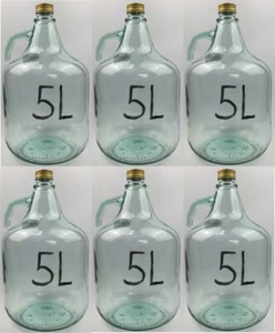 6x 5L GLASBALLON Weinballon GÄRBALLON GLASFLASCHE Flasche - Bild 1 von 9