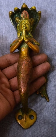 Mermaid Snake Figure Door Handle Brass Victorian Style Door Handle Window Pull Cover