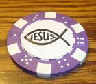 RELIGIEUX : Jésus ICHTHUS image poisson jeton de poker balle de golf marqueur de carte garde 