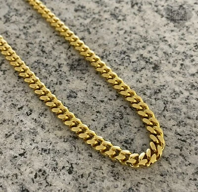 6MM 14K Gold Plated Over Sterling Silver Cuban Link Thick Rapper Chain Necklace - Image 1 of 4