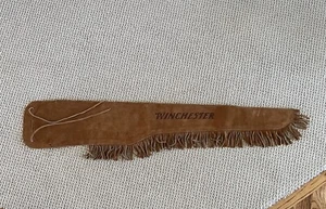 Vintage WINCHESTER Suede Leather Fringed Rife Case Sleeve 44" Flap Open EUC - Picture 1 of 6