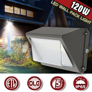 120Watt LED Wall Pack Light Fixture For Parking Lot Factory Garage Dusk To Dawn - Picture 1 of 10
