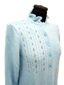 CAMICIA DA NOTTE ARTIGIANALE lunga * Manica lunga * Misto lana. Col. Celeste - Foto 1 di 8