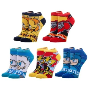 5 Pairs MEGA MAN Ankle Socks Bioworld Womens Ladies Size 9-11 Pack Bomb Elec Ice - Picture 1 of 7