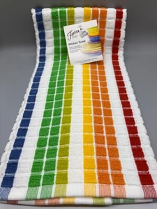 Fiesta Santa Fe Stripe Kitchen Towel | Fiestaware Hand Dish Signature Rainbow - Picture 1 of 2