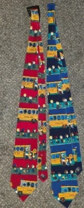 LOTTO 2 cravatte vintage Peanuts Snoopy 100% seta made in USA - Foto 1 di 5