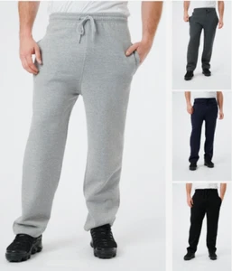 Herren Vlieshose Jogger offener Saum Unterteil einfach Reißverschluss Tasche Laufhose M-5XL - Bild 1 von 13