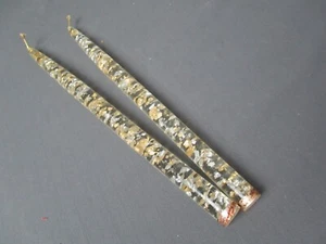 2 Vintage Acrylic Lucite Gold Fleck Tapered Candles - 12 1/4" tall - f4 sb - Picture 1 of 8