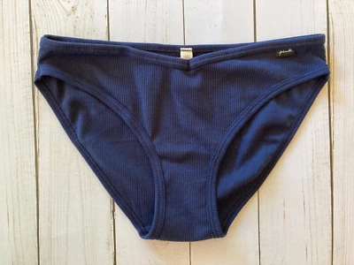 Calcinha de Biquíni Victoria's Secret ROSA - M Rib Algodão - Azul Marinho - Média - Imagem 1 de 4