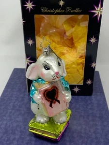Christopher Radko “A Silly Rabbit’s Heart” 2004 AIDS Awareness Glass Ornament - Picture 1 of 4