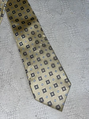 Tasso Elba 7 сложить мужской платье галстук размер 59 «3,5» желтый геометрический бизнес официальный - Изображение 1 из 4