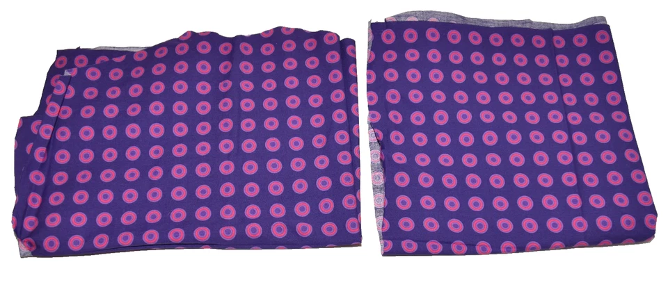 2002 Vintage 2 Blank Textiles Purple Pink Circles Remnants 42"x 16 and 17"x26 - Image 1 of 4